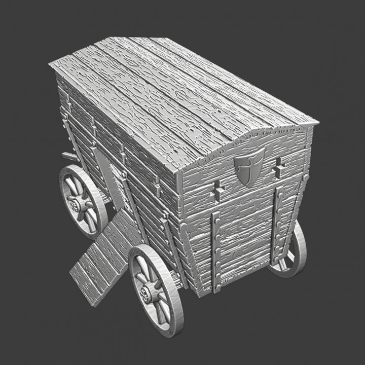 Medieval fortified wagon - model image