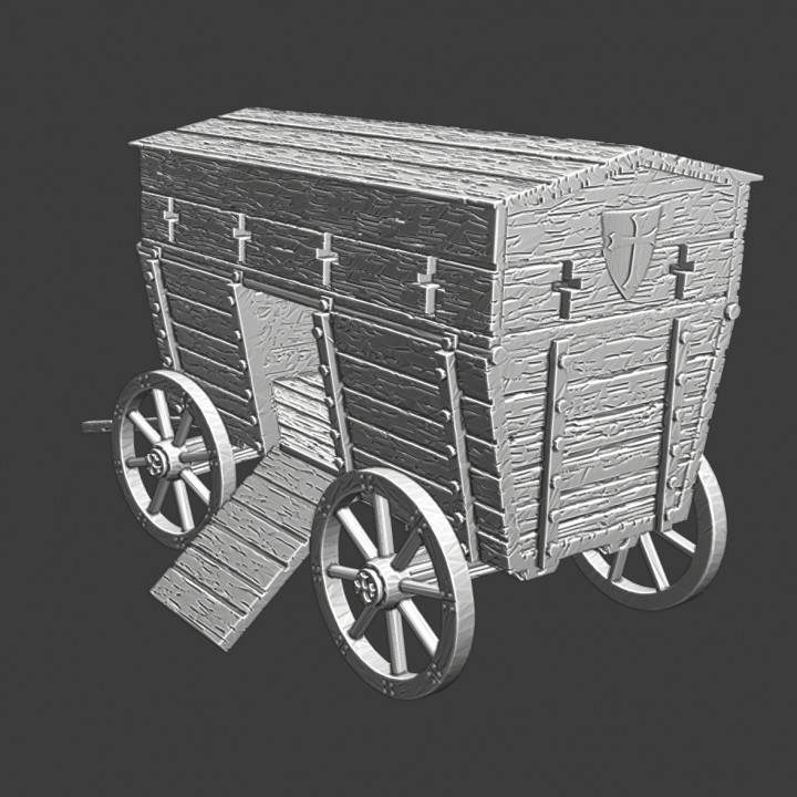 Medieval fortified wagon - model image