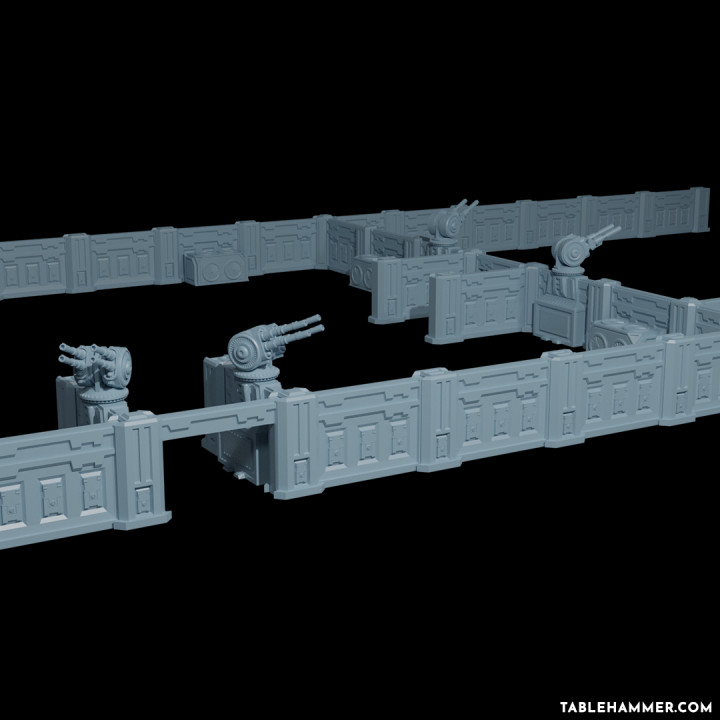 Modular scifi wall system with turrets (from "Harvest IV") image