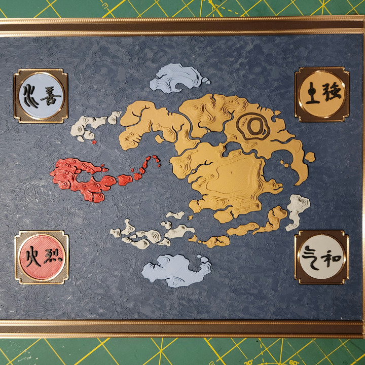 3D Printable Avatar The Last Airbender Topographic Map by Sean Dickens
