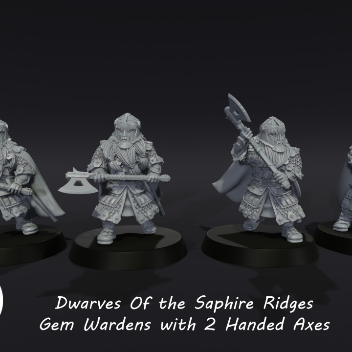 Dwarves of the Saphire Ridges Gemwardens with 2 handed Axes image