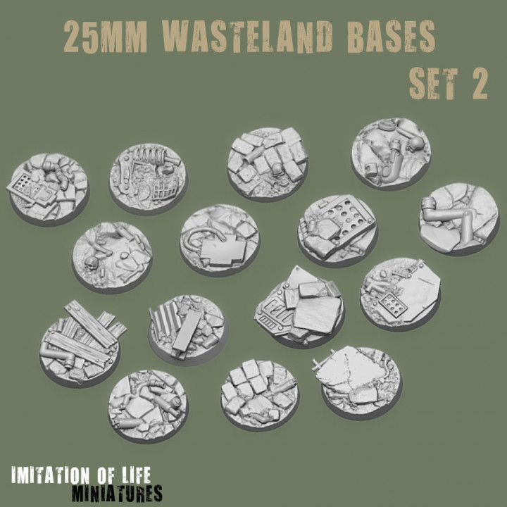 25mm Wasteland Bases set 2 image