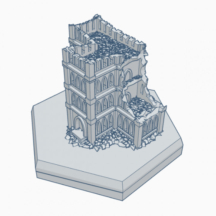 Gothic Ruined Building 8 Hex Map Scale HMSGR008 image