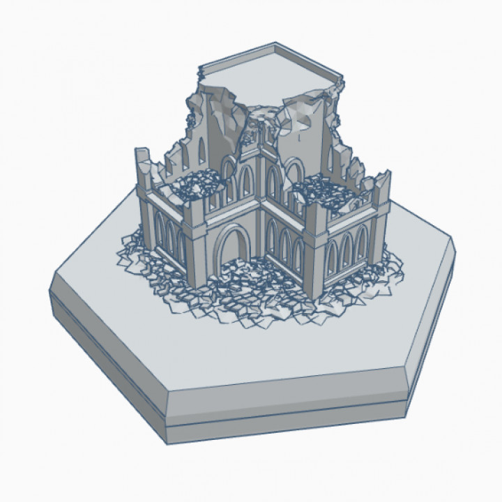 Gothic Ruined Building 10 Hex Map Scale HMSGR010 image