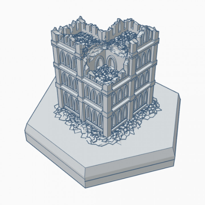 Gothic Ruined Building 12 Hex Map Scale HMSGR012 image