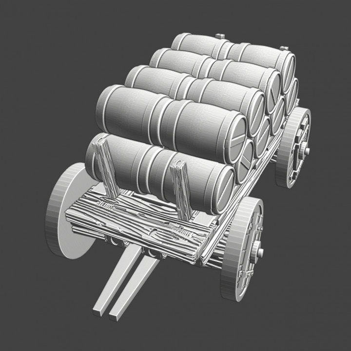 Medieval Supply Wagon- Barrel edition image