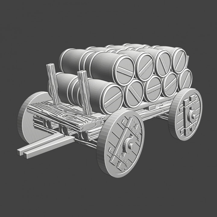 Medieval Supply Wagon- Barrel edition image