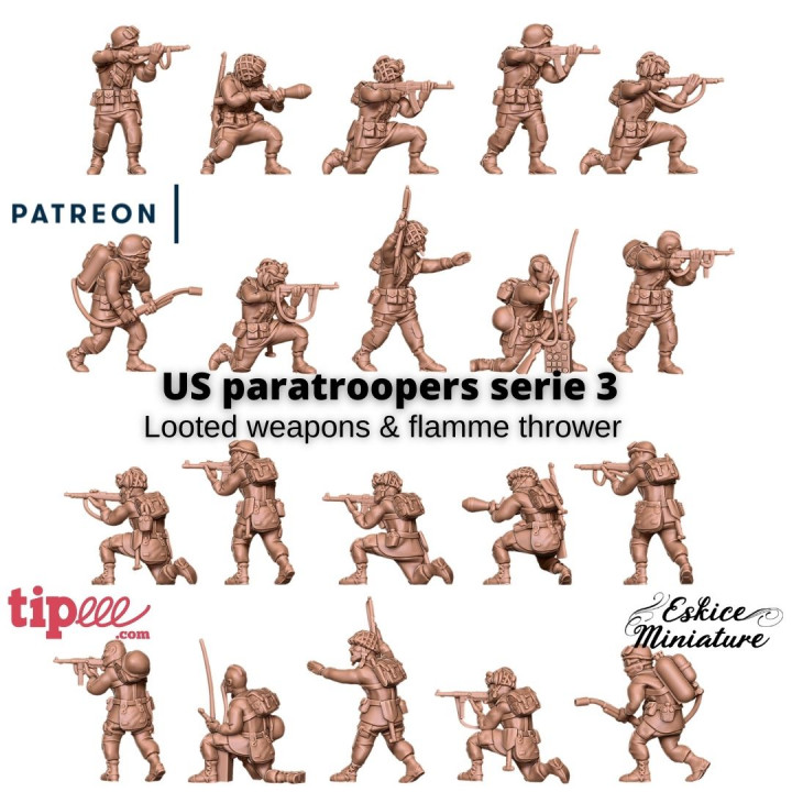 US paratroopers with looted weapons serie 3 - 28mm image