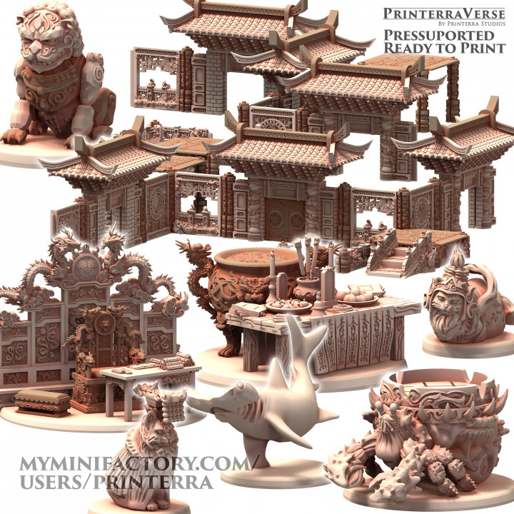 010 Ancient Taoist Imperial Undersea Chinese Throne Scatter Terrain and Props and Modular Palace City Set's Cover