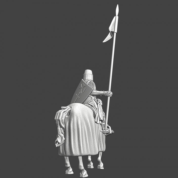 Medieval mounted crusader knight image