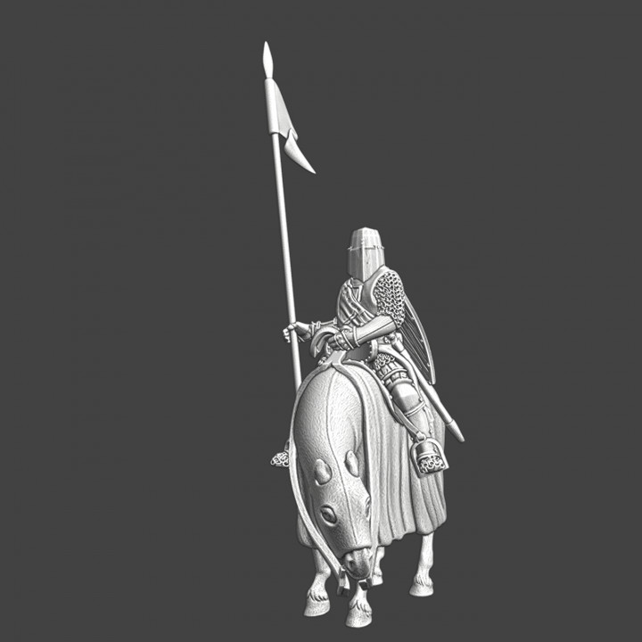 Medieval mounted crusader knight image