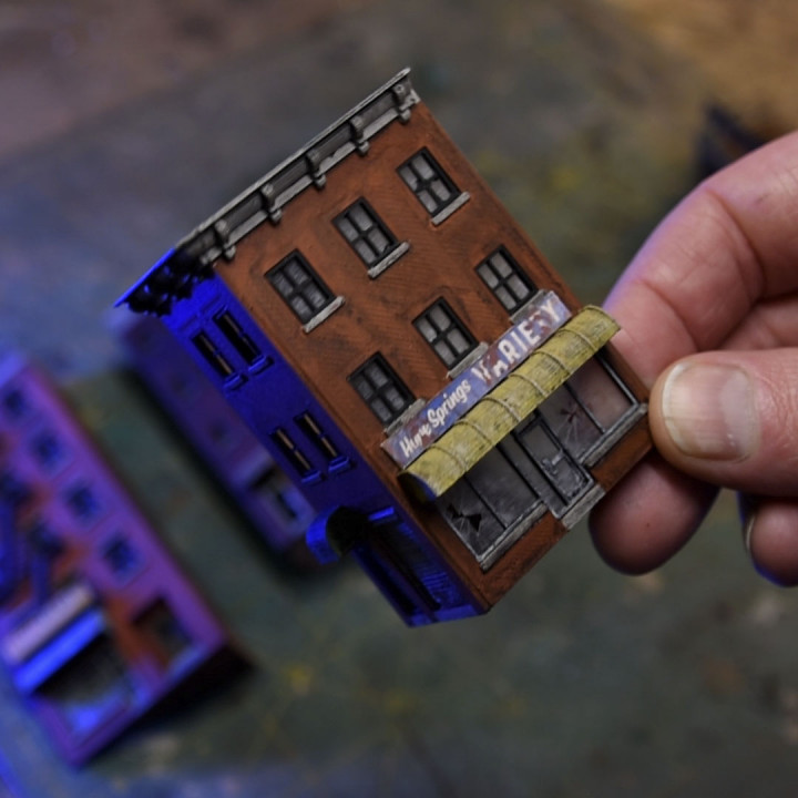 3D Printable N Scale Building Facade 3 by Denny