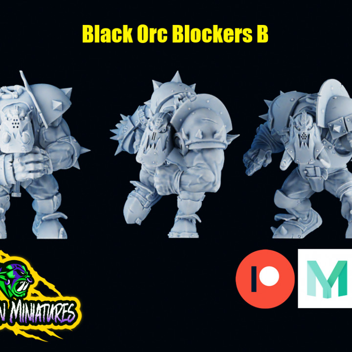 Fantasy Football Black Orc team - PRE-SUPPORTED image