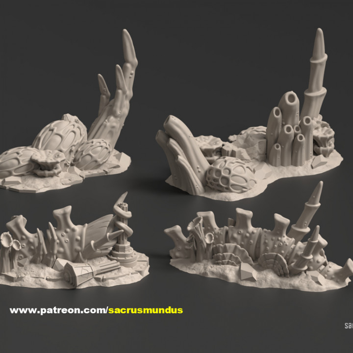 Tulipa, Evolved Infestation. 3D Printing Designs Bundle. Tyranid / Scifi / Xenos Buildings. Terrain and Scenery for Wargames image