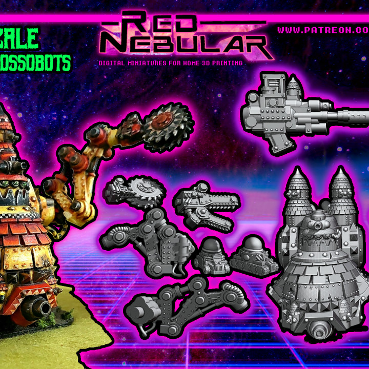 Retro Space Orc Collossobots (8mm - 10mm scale) image