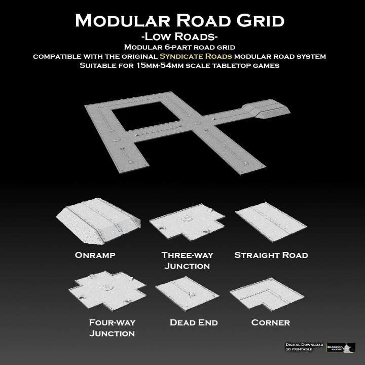 Modular Road Grid Low Roads Addon image
