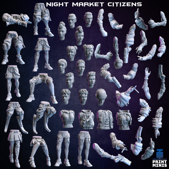 Night Market Citizens (modular kit) - Night Market Collection image