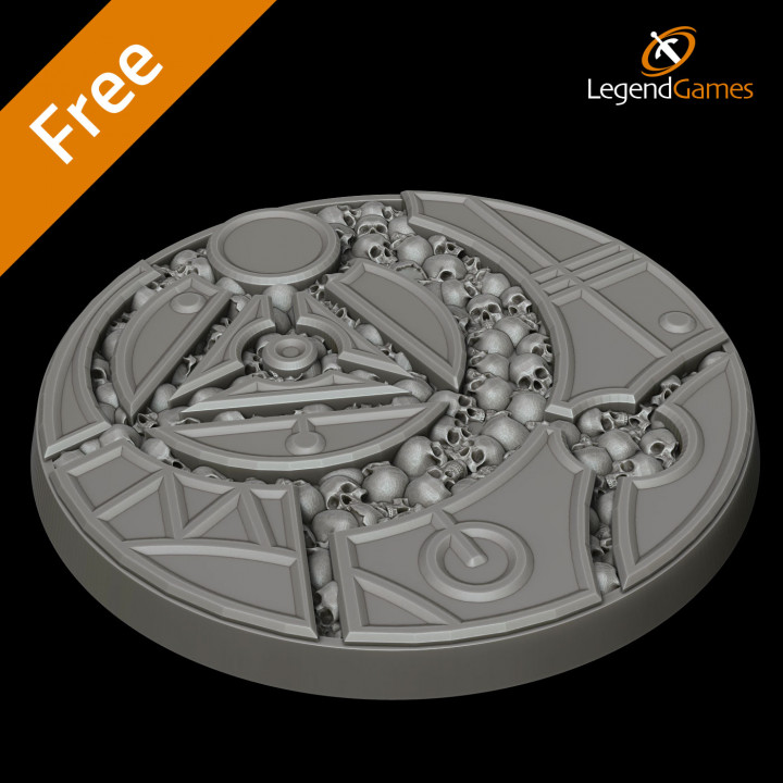 LegendGames FREE Eldar 60mm round Sigil and Skull figure base image