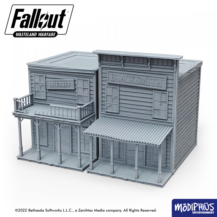 Fallout: Wasteland Warfare - Print at Home - Dry Rock Gulch Buildings image