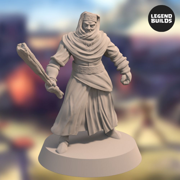 Night’s Cult Rioters – Pose 1 - 3D printable miniature – STL file image