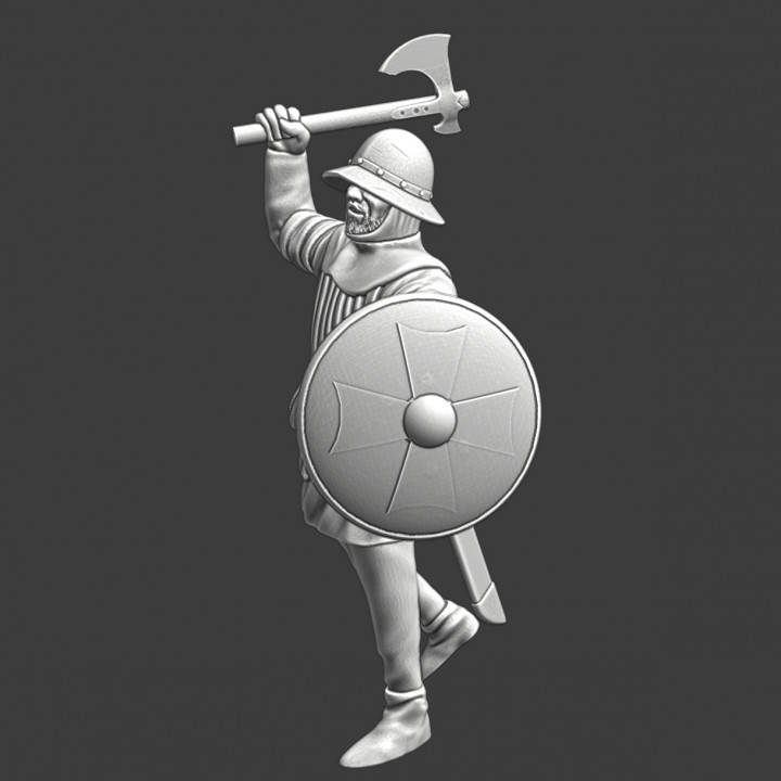 Medieval infantryman with axe image