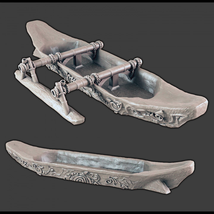 Dugout Jungle Canoe & Outrigger [SUPPORT-FREE] image