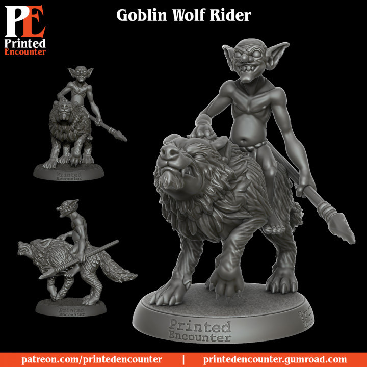 Goblin Wolf Rider A (pre-supported) image