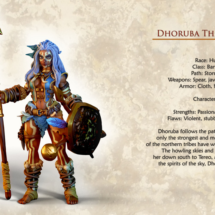 Dhoruba The Barbarian - Idle and Action Pose Lion Rider image
