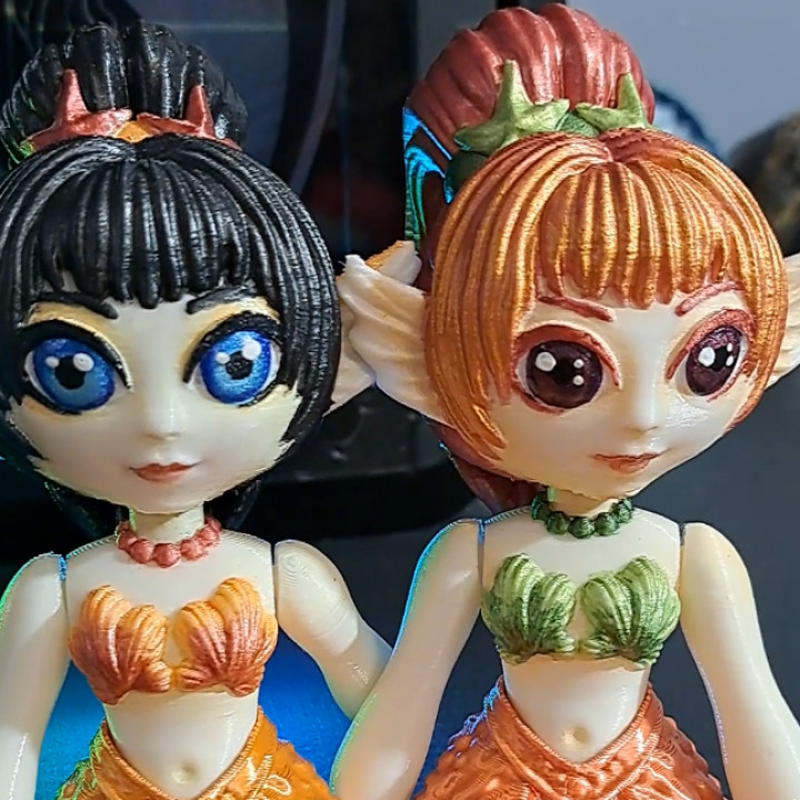 3D Printable Flexy Chibi Mermaid by MysticSaige