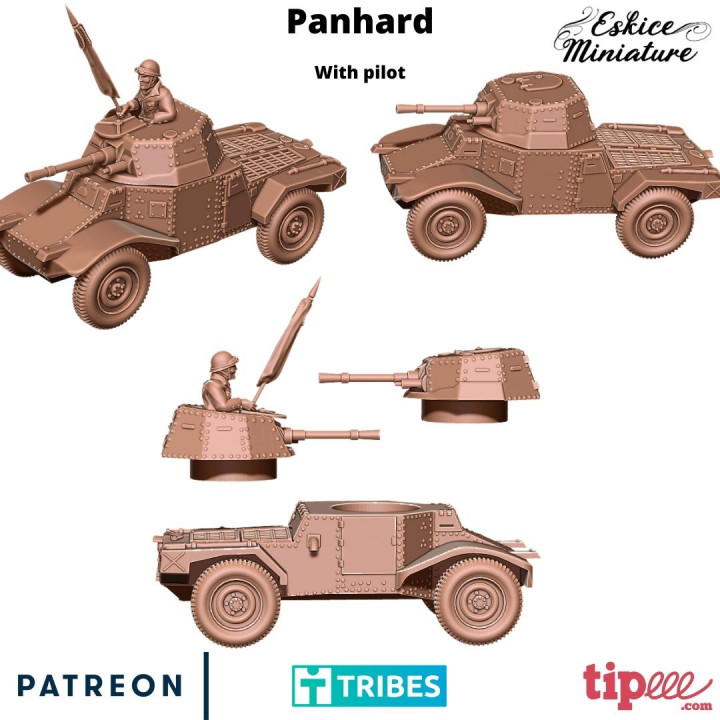 Panhard with pilot - 28mm for wargame image