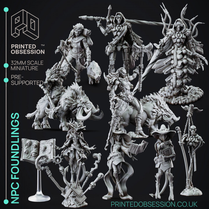 Foundlings - 9 Models of NPC progression - PRESUPPORTED - 32 mm scale image