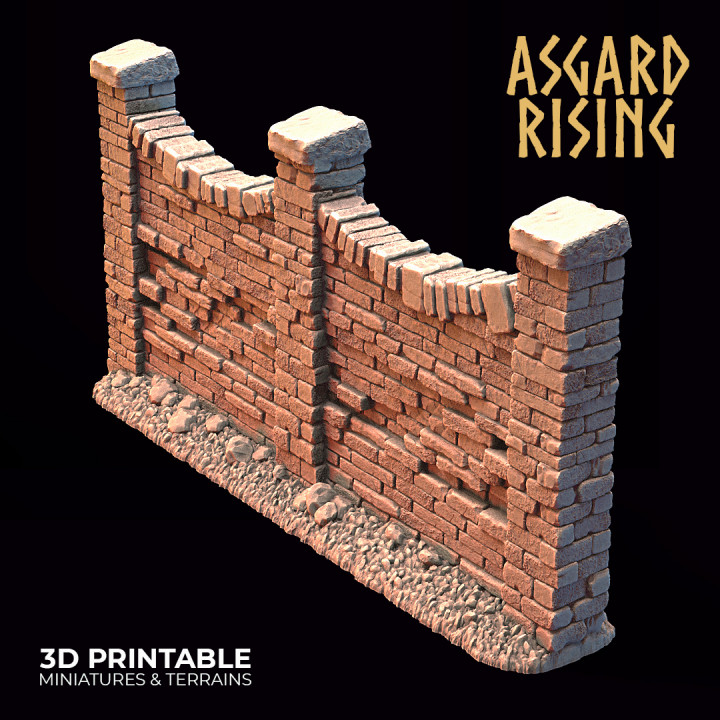 Stone Wall with Gate (ver. 1) /Terrain/ /Pre-supported/ image
