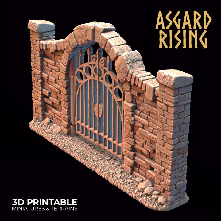 Wrought Iron Fence with Gate (ver. 1) /Terrain/ /Pre-supported/ image