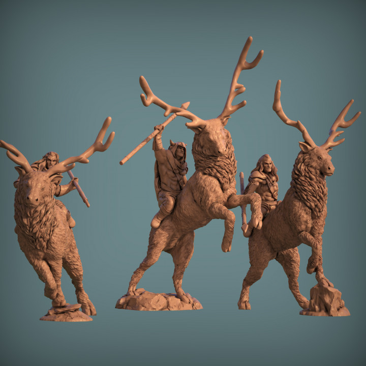 Elf Stag Riders (M) (pre-supported) image