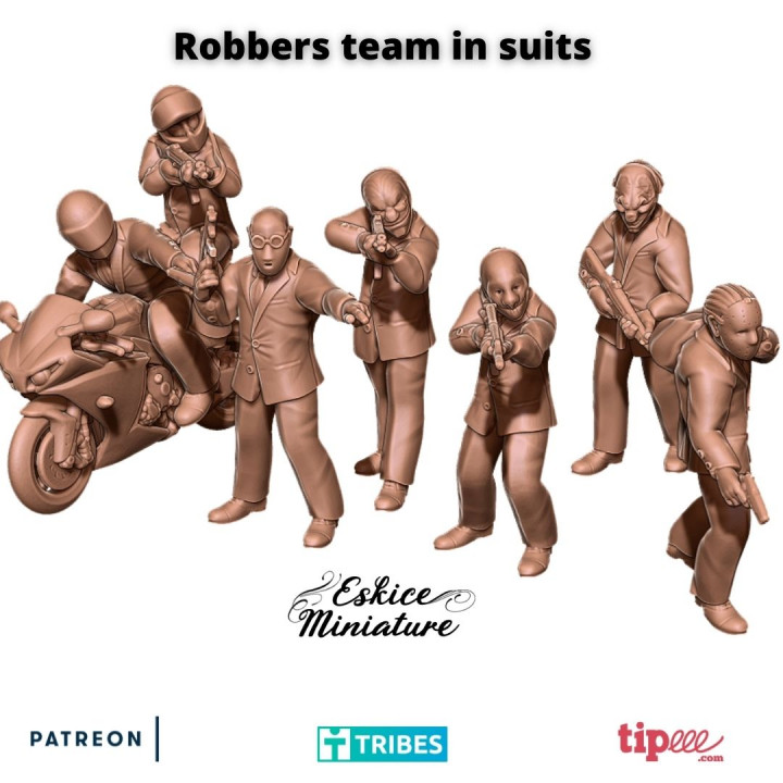 Robbers team in suits - 28mm image