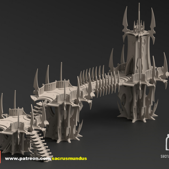 Arlengrad. Misty Star City. 3D Printing Designs Bundle. Scifi / Xenos /  Dark Eldar Buildings. Terrain and Scenery for Wargames
