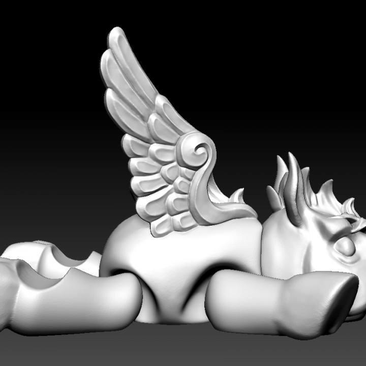 ARTICULATED PEGASUS - FLEXIBLE PEGASUS PHONE HOLDER 3D print model image