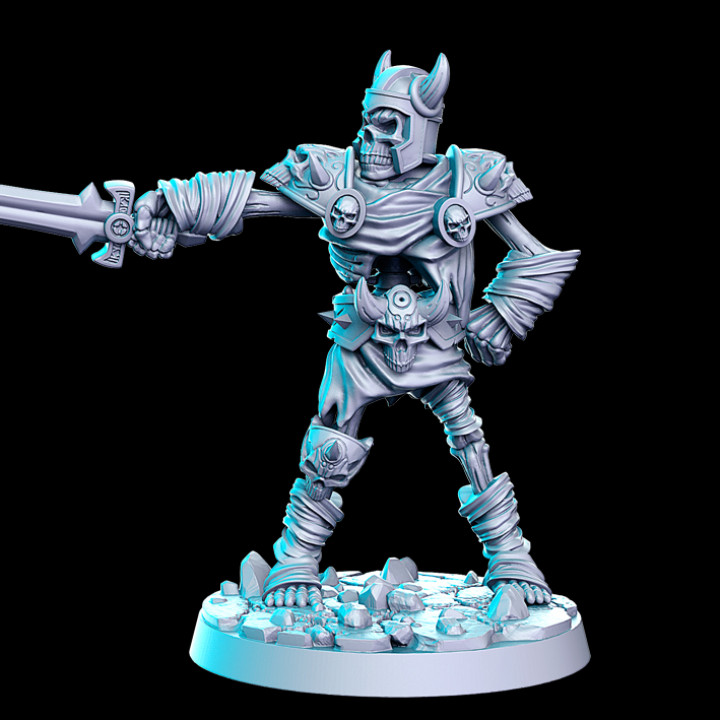 3D Printable Skeleton Warrior with sword - 32mm - DnD by RN Estudio