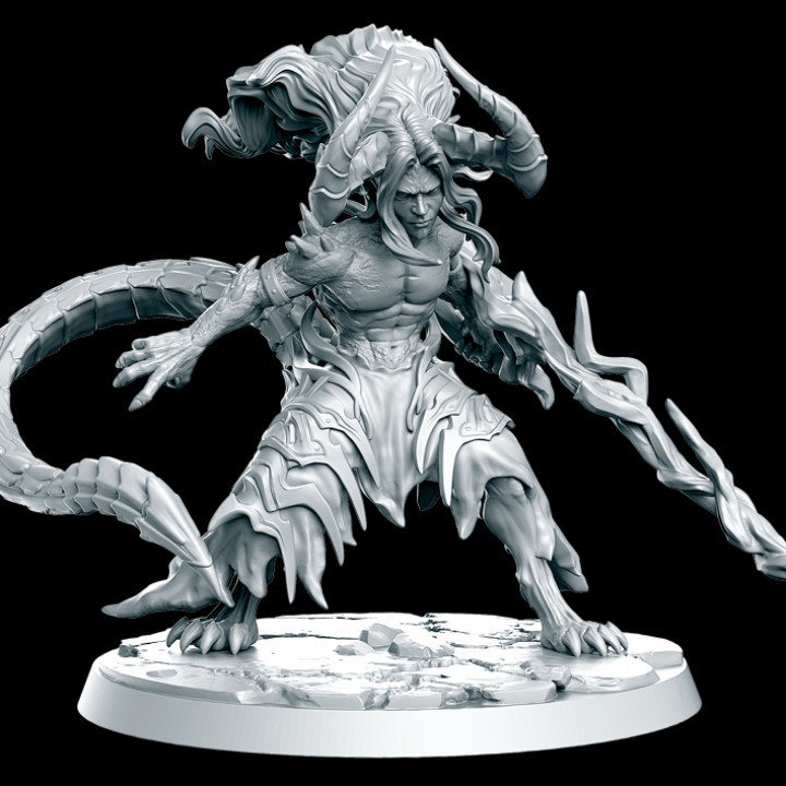PRE-SUPPORTED Dracowarrior - 32mm - DnD image