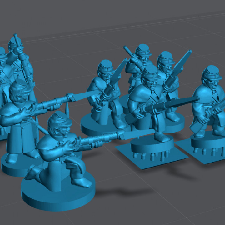 6-15mm ACW Greatcoat Skirmishers & Blender File ACW-12