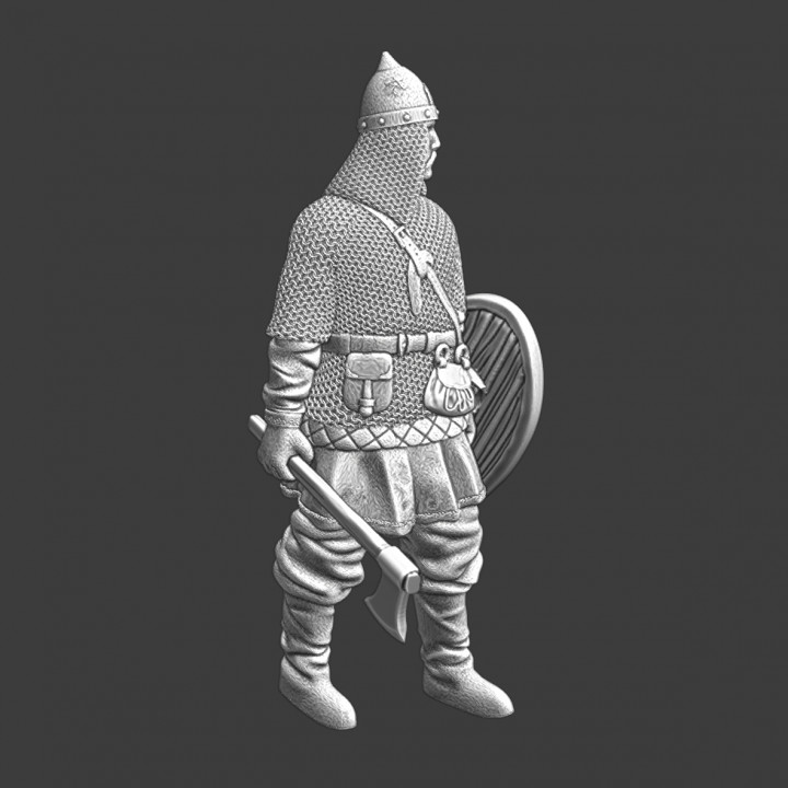 Medieval Lithuanian militiaman with axe image