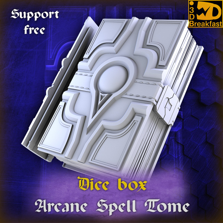 Arcane Spell tome Dice box (print in place hinge) image
