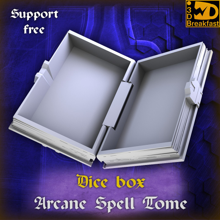 Arcane Spell tome Dice box (print in place hinge) image