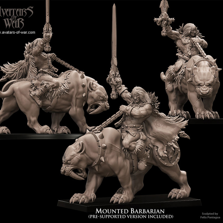 Barbarian mounted on Sabertooth image