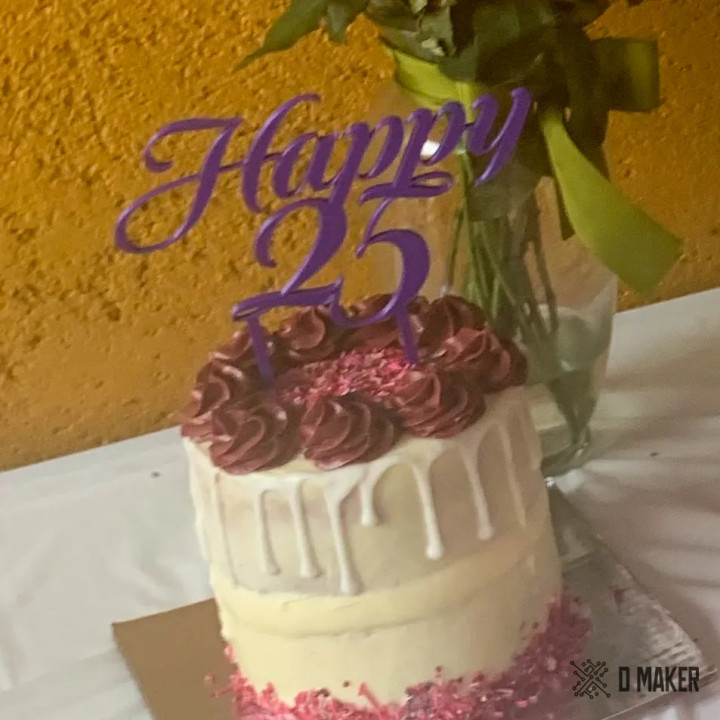 Cake topper: Happy 25 image