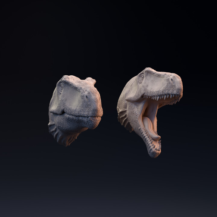 Giganotosaurus head mouth open and closed image
