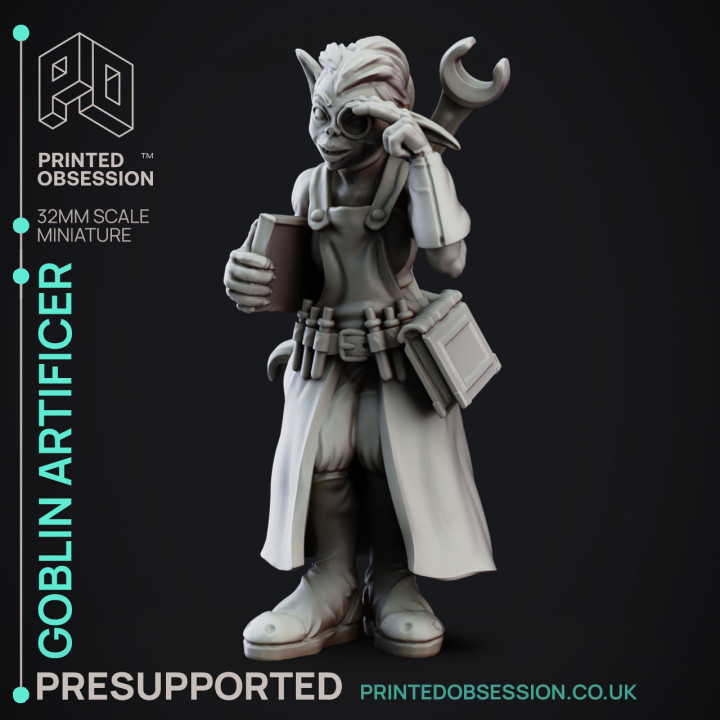 Technical - Goblin Artificer - Goblin Potion Brewer - PRESUPPORTED - 32mm Scale image