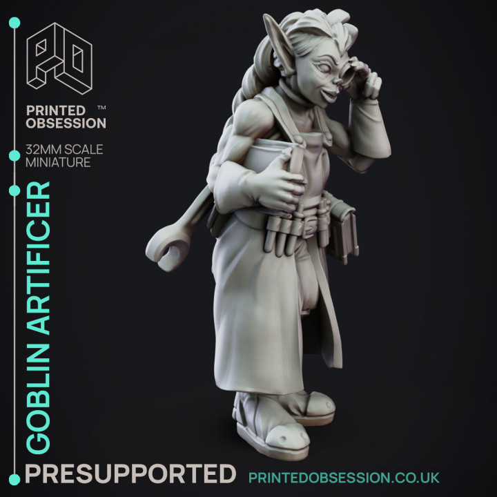 Technical - Goblin Artificer - Goblin Potion Brewer - PRESUPPORTED - 32mm Scale image
