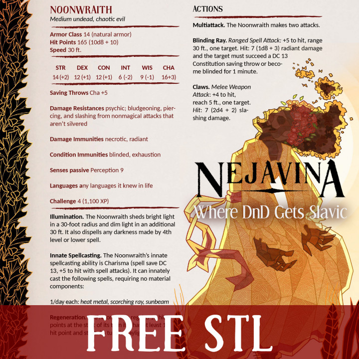 Noonwraith - Nejavina - Slavic 5e Setting Kickstarter Freebie image