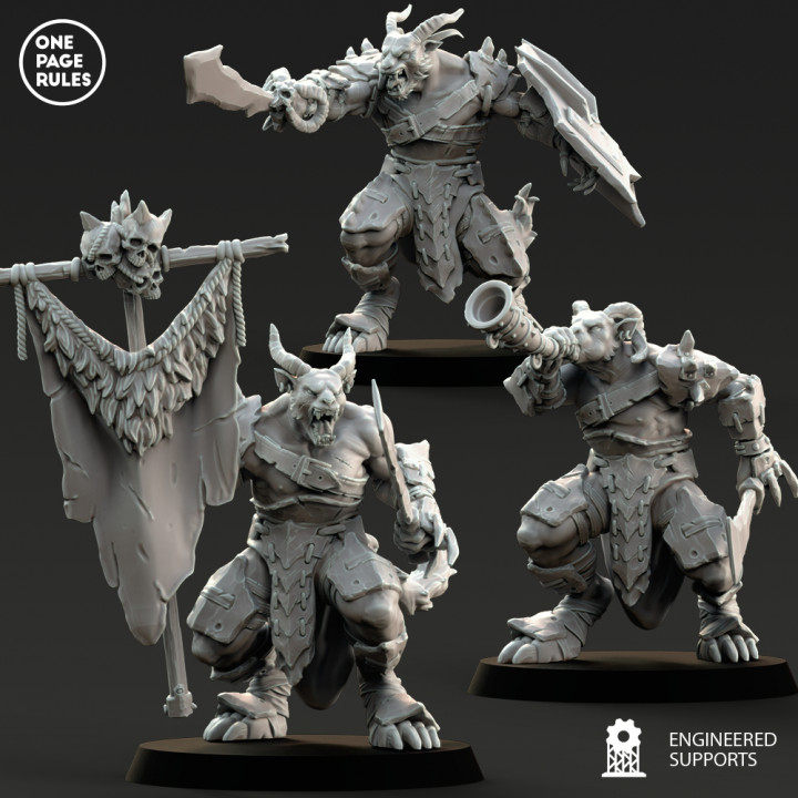 3D Printable Beastmen - Army Bundle #1 by One Page Rules